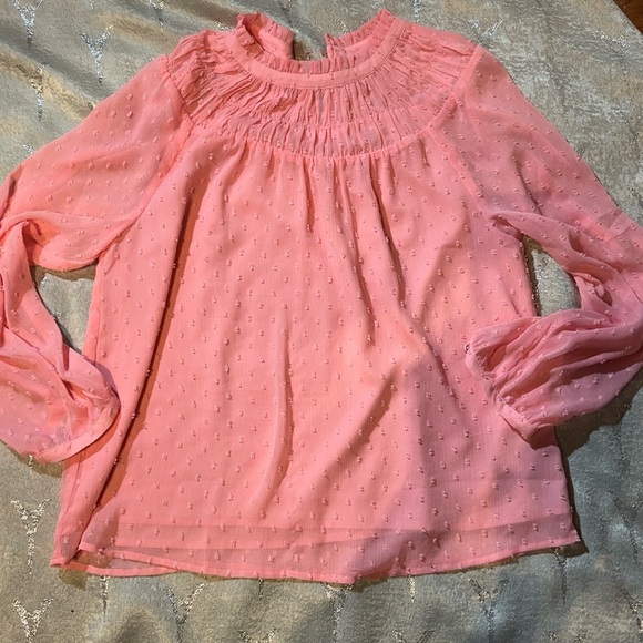 J. Crew Pink Blouse with Textured Detail large - Picture 2 of 5